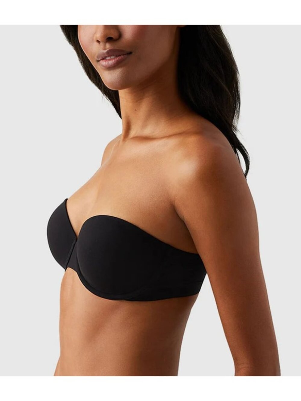 🆕 WACOAL Comfort First Underwire Strapless Bra 34DDD Black #854339 - Picture 3 of 10
